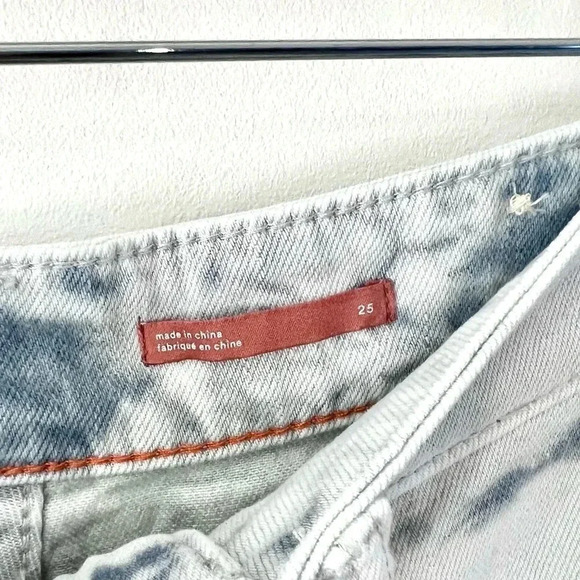 Anthropologie Pilcro Blue Tie Dye Frayed Hem High Rise Bermuda Shorts Size 25 - Picture 8 of 12